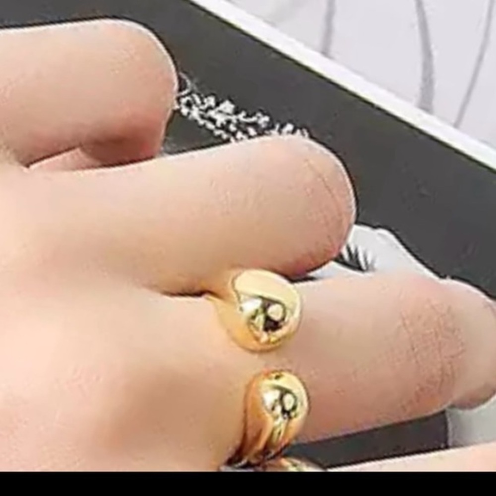 Minimalist 14K Yellow Gold Vermeil Stacking Ring double end ball band 71-h